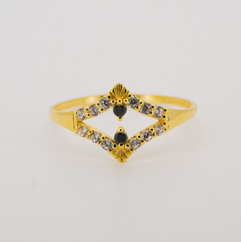 FOTO ref(I10S) nombre(anilllo duende) precio(128.80€)descripcion(anillo oro 9k y circonitas)